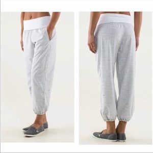 Lululemon Athletica White and Gray Track Joggers